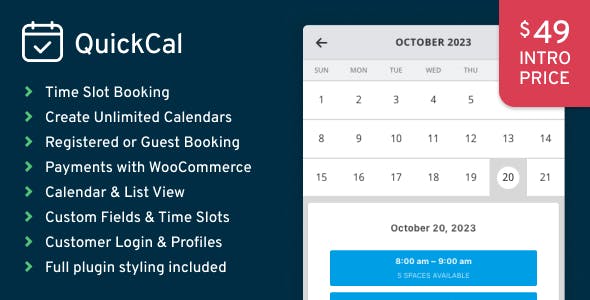 QuickCal - Appointment Booking Calendar for WordPress