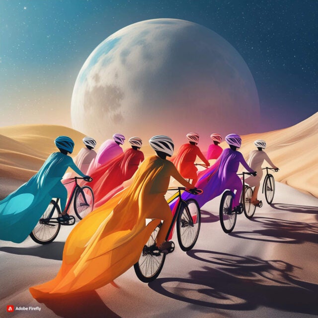 Adobe Firefly Moon Bike Race
