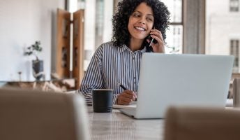 woman working from home