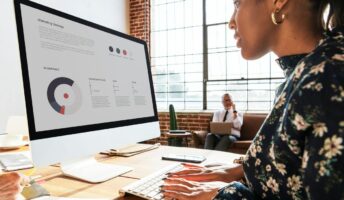 Woman looking at screen