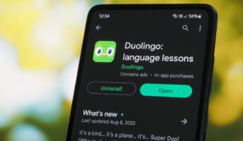 Duolingo app download screen on a smartphone