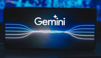 Google Gemini logo is displayed on a smartphone screen