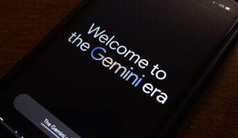 Google Gemini website seen on smartphone screen