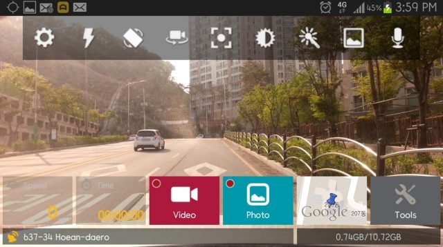 AutoBoy dash cam app interface