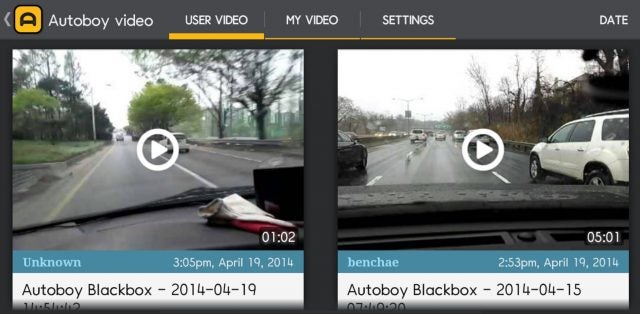 AutoBoy dash cam app video files