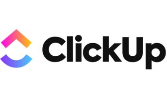 ClickUp logo against white background
