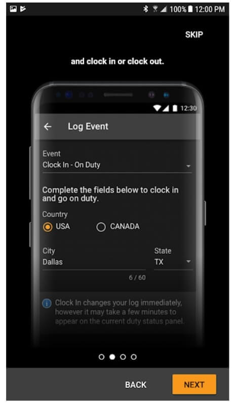 HoursGo mobile app: Log event