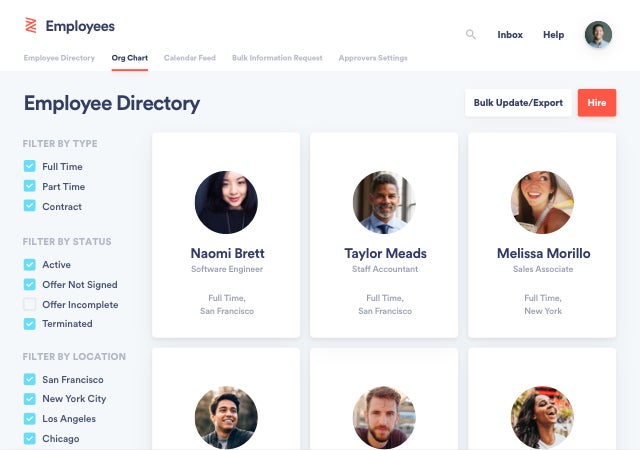 Zenefits Employee Directory screenshot