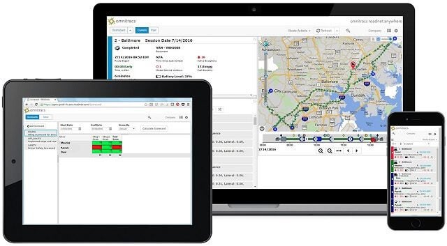 Omnitracs ELD software on tablet, desktop and mobile