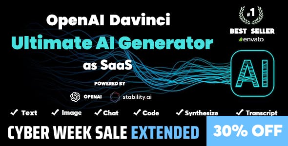 OpenAI Davinci - AI Writing Assistant and Content Creator as SaaS