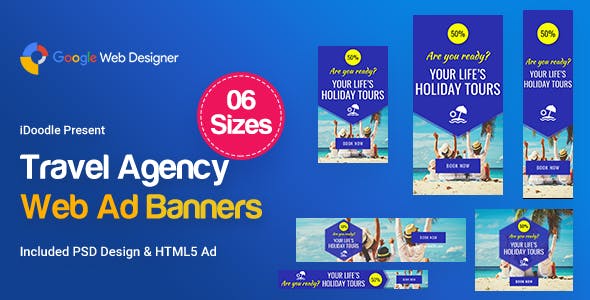 Travel Agency Banners Ad D33 - Google Web Design