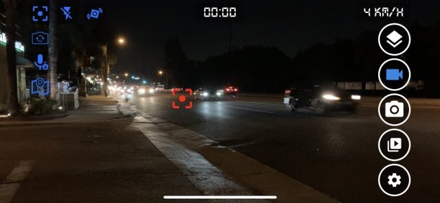 Smart dash cam app: Night footage