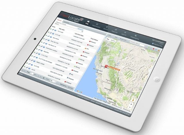 Spireon ELD fleet map on tablet