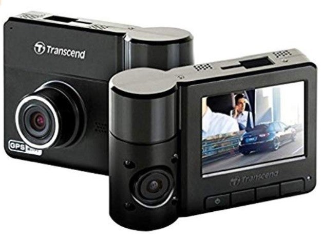 Transcend Pro 520 dual dash cam back and front view