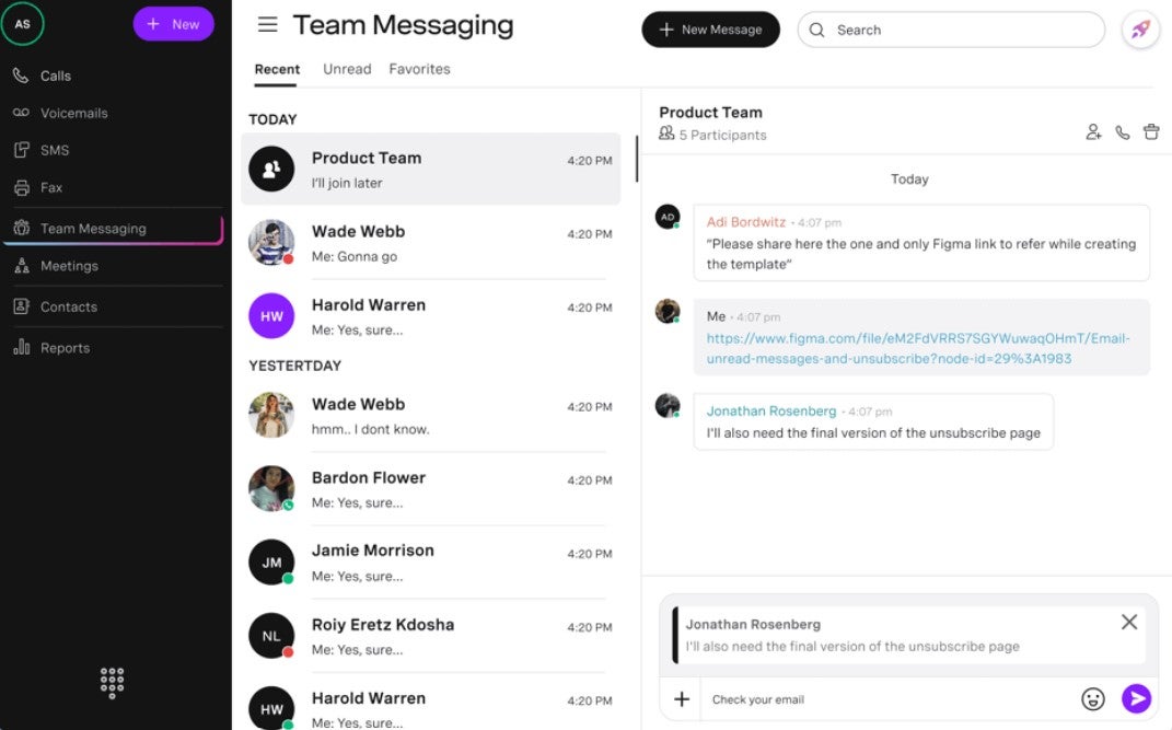 Team messaging with Vonage
