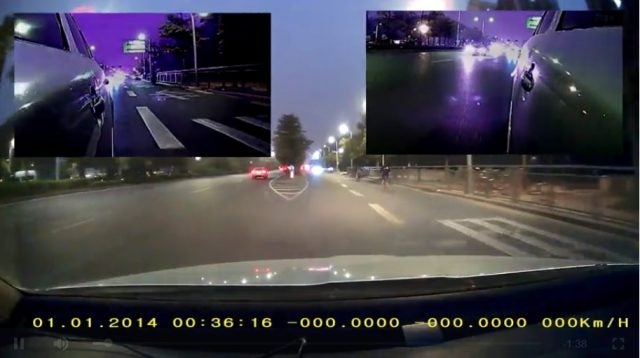 Vsysto front and rear dash cam night footage