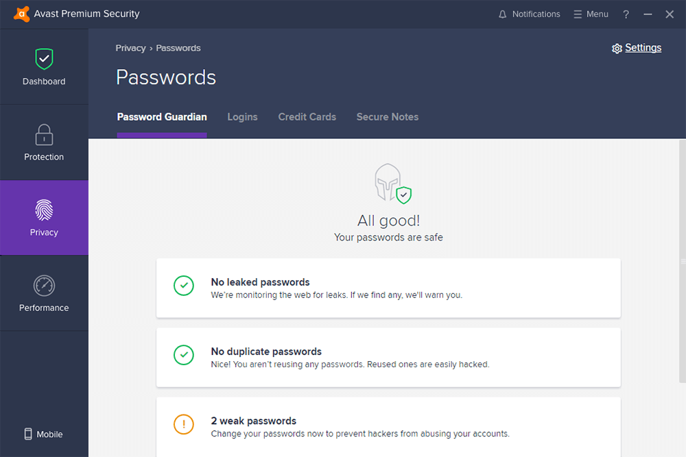 avast premium security for mac password
