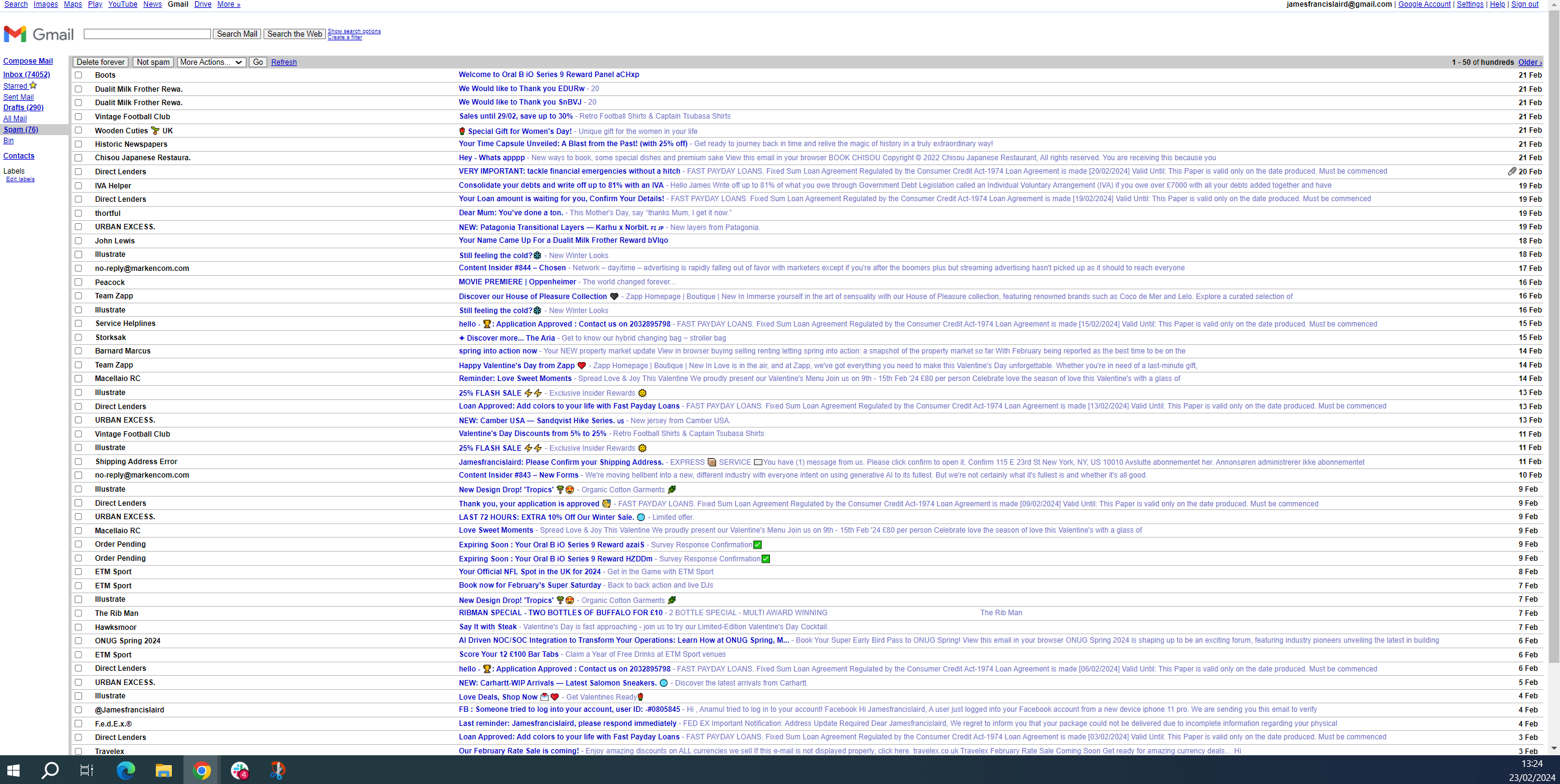 Screenshot of Gmail's HTML view, which is being sunset by Google this month