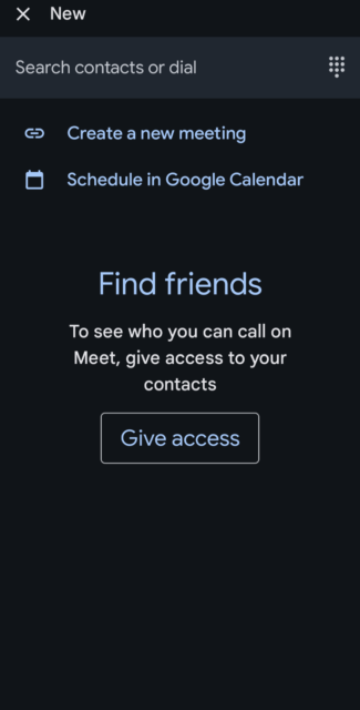 Google Meet App Find Contacts