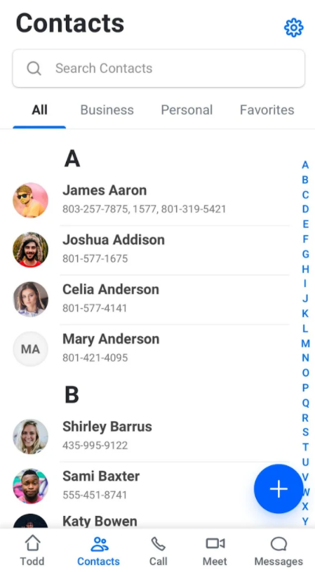 GoToConnect App Contacts