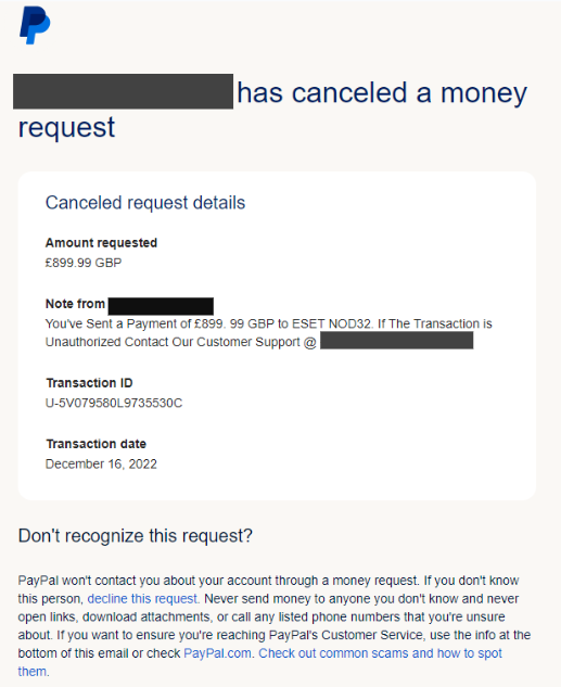 paypal phishing scam