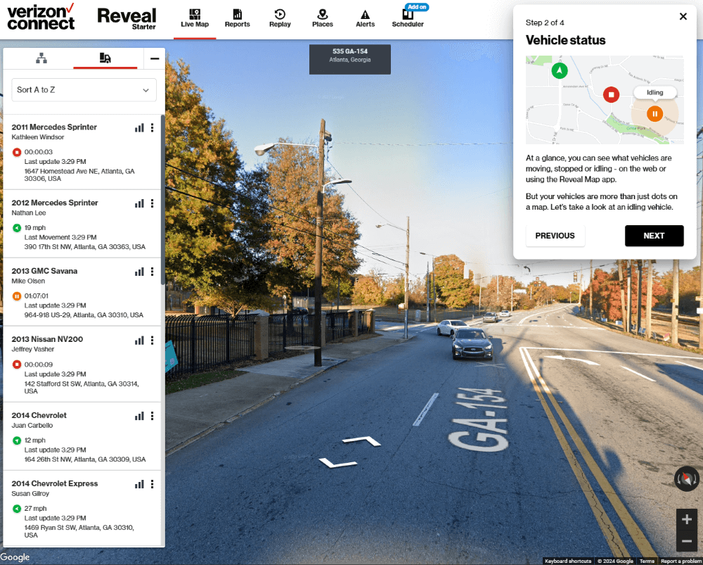 Verizon Connect Reveal Street View